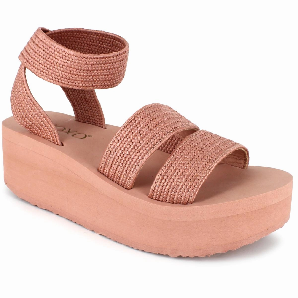 Bill Womens Woven Open Toe Flatform Sandals
