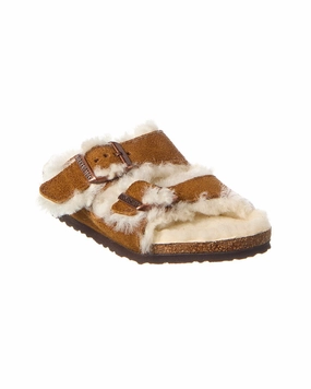 Birkenstock Arizona Narrow Suede & Shearling Sandal Girls Shoes promo price