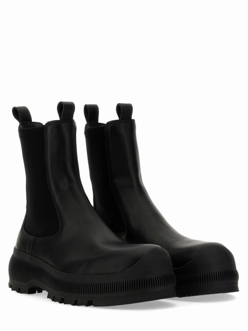 Black Calf Leather Chelsea Boots