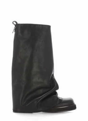 Black Smooth Leather Combat Robin Boots Top-rated Womens Boots outlet