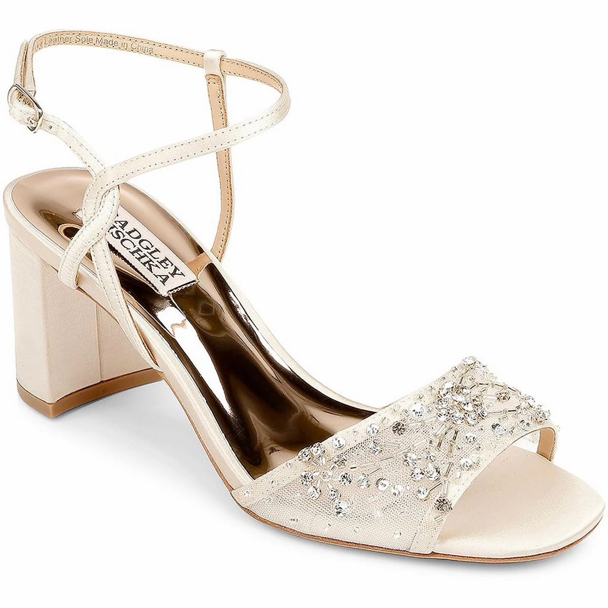Blaine Womens Satin Jeweled Heels