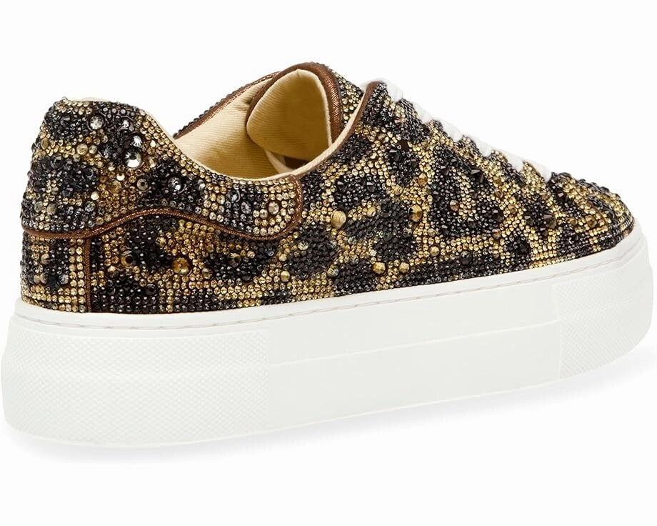 Blue by Betsey Johnson Sidny Sneakers Women's 7 Brown Leopard Rhinestone ZPO2977