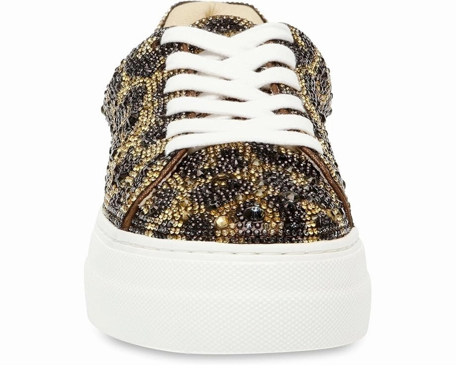 Blue by Betsey Johnson Sidny Sneakers Women's 7 Brown Leopard Rhinestone ZPO2977