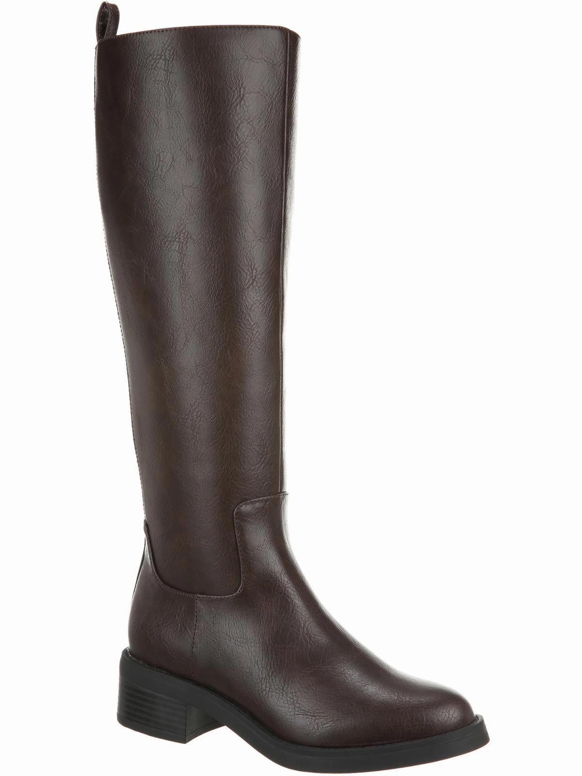 Blythe Womens Faux Leather Wide Calf Knee-High Boots