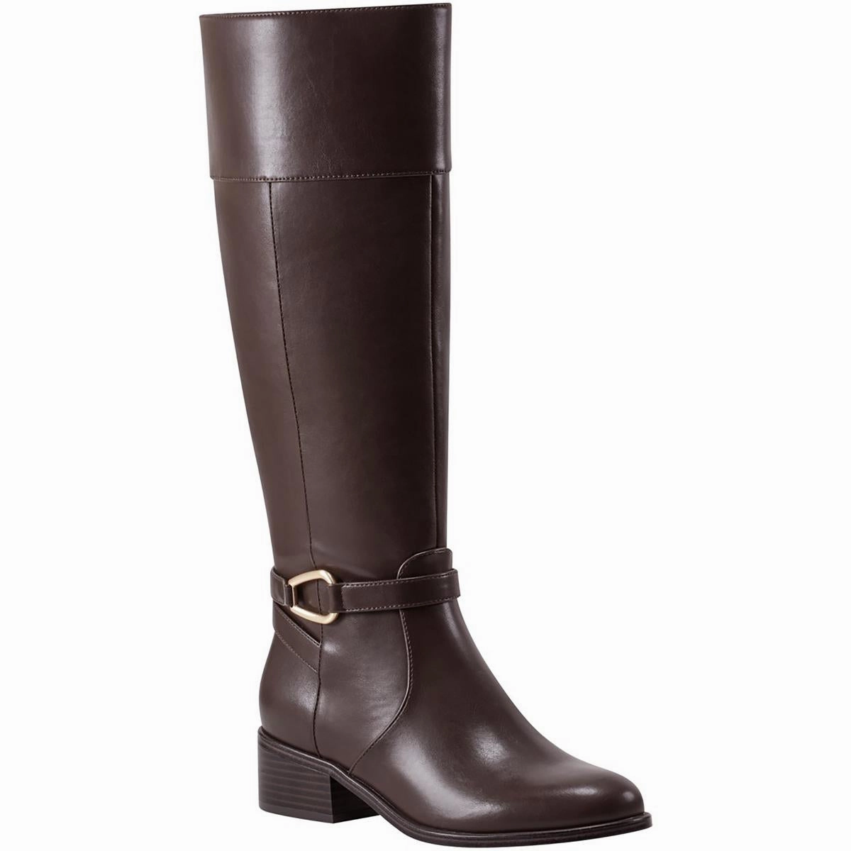 BNDENIE3 Womens Buckle Manmade Knee-High Boots