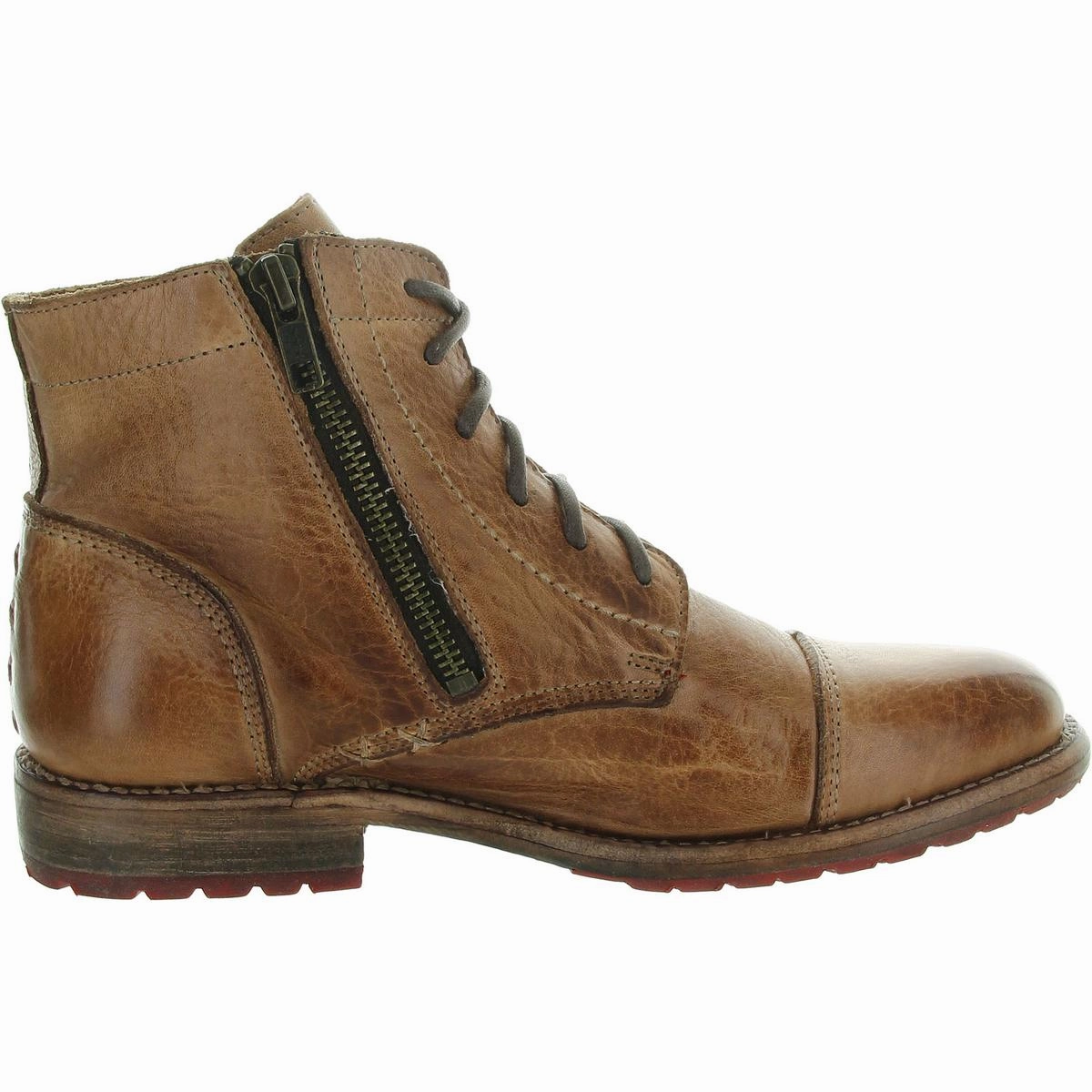 Bonnie Womens Distressed Leather Combat Boots