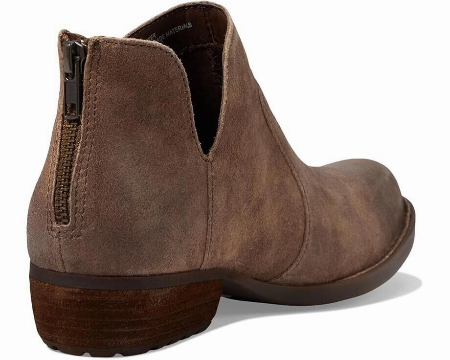 Born Kerri D89955 Boots Women's US 8 Taupe Leather Cutout Ankle Bootie FZP369