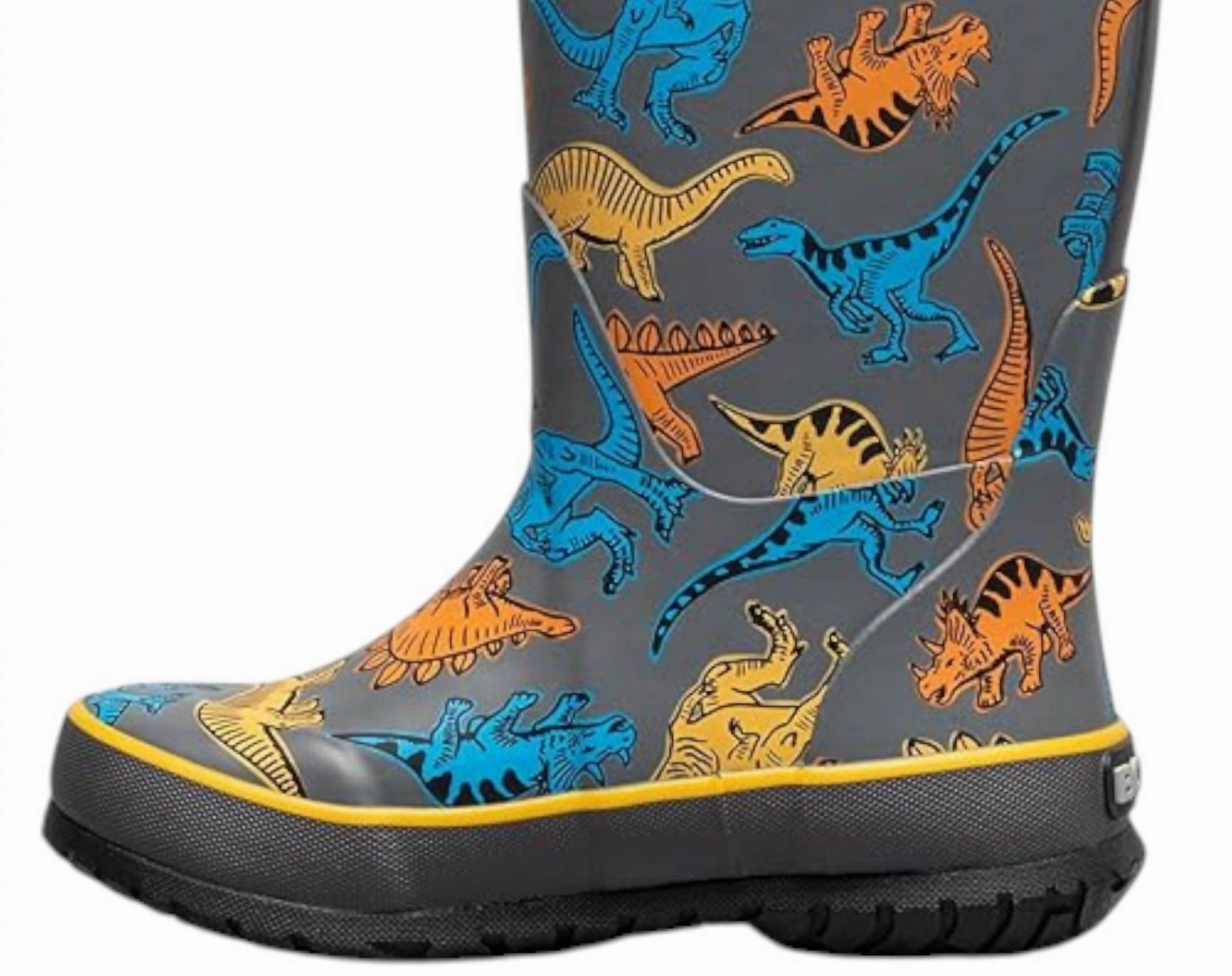 Boy's Dino Rain Boots In Gray