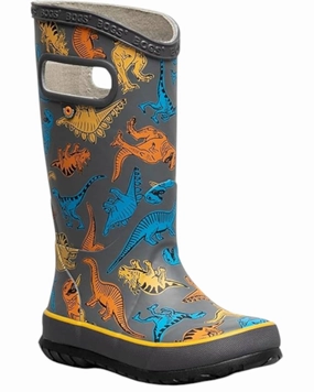 Boy's Dino Rain Boots In Gray Boys Boots online deals