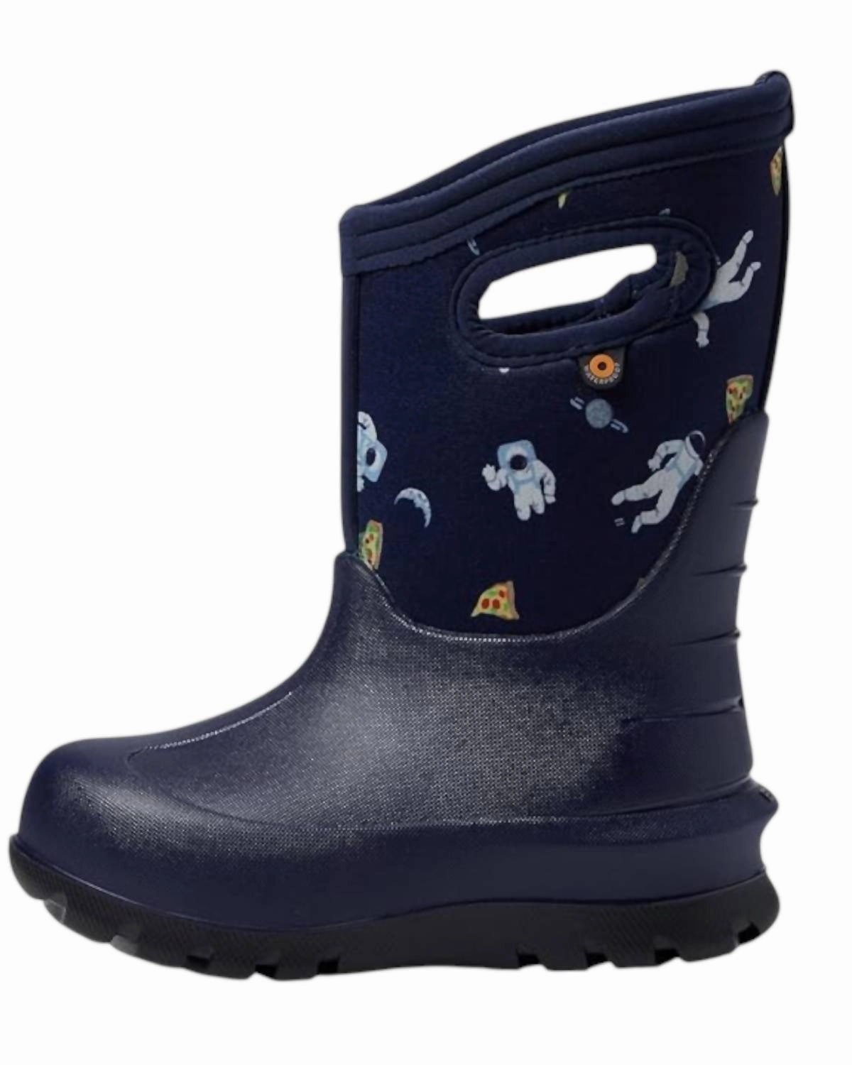 Boy's Neoclassic Space Pizza Rain Boots In Navy