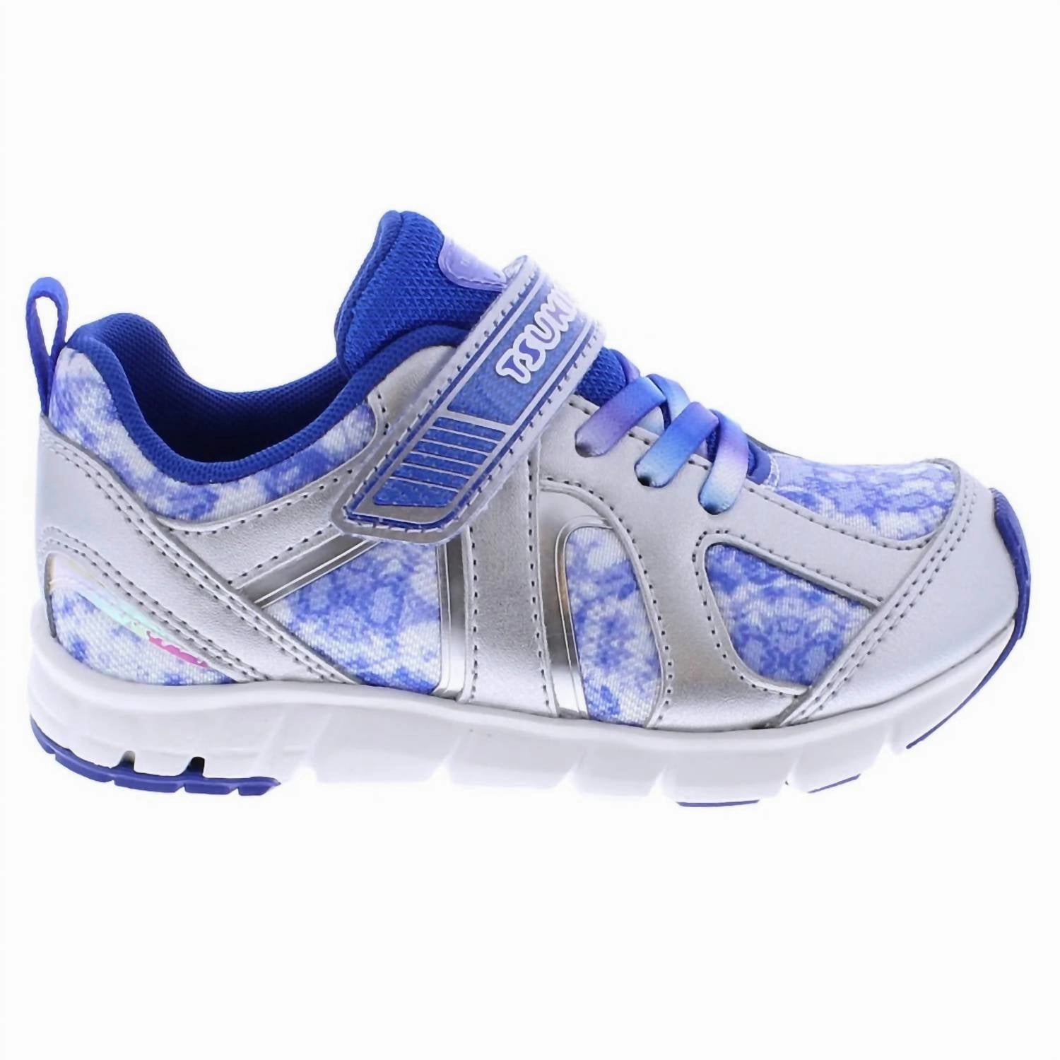 Boy's Rainbow Sneakers In Silver/blue