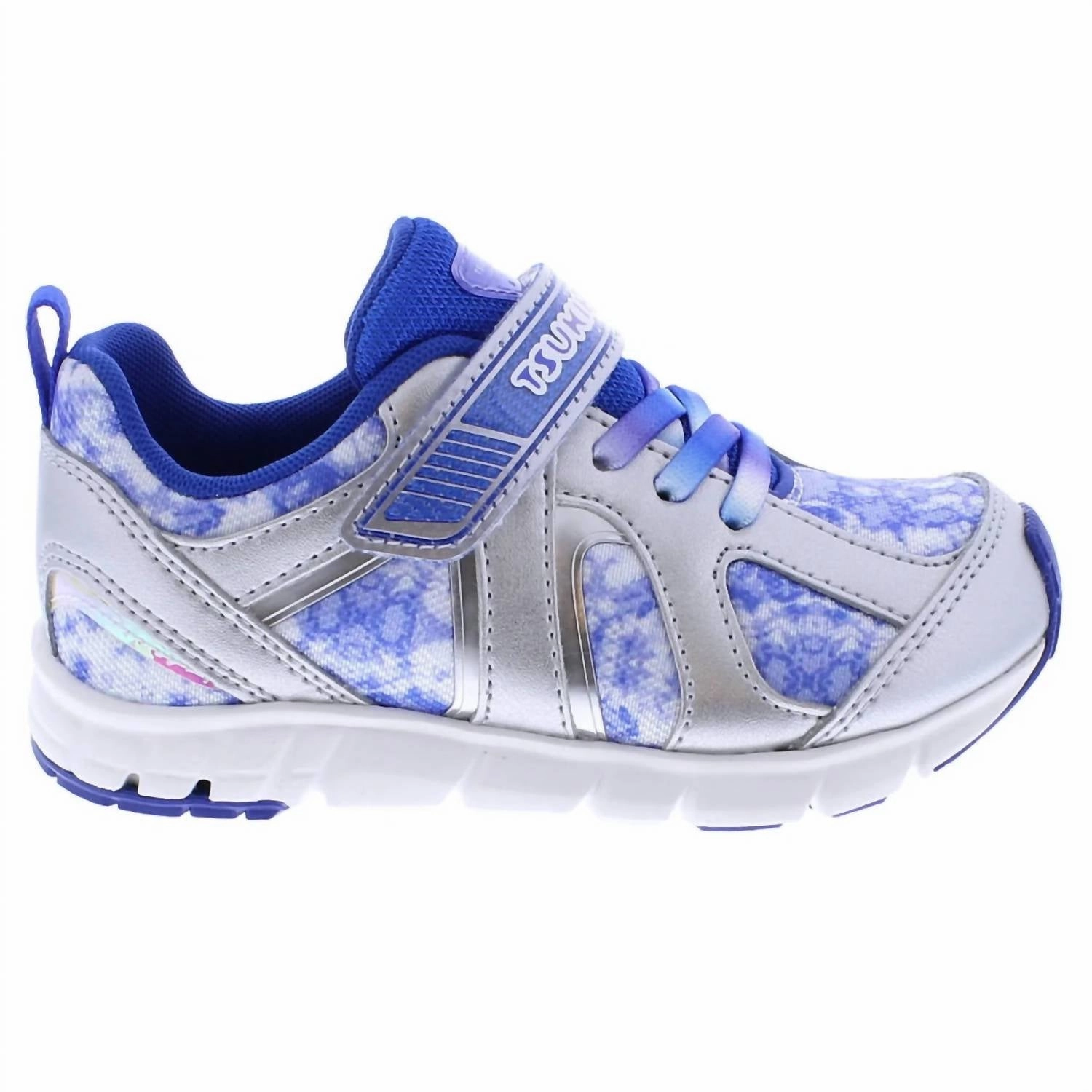 Boy's Rainbow Sneakers In Silver/blue