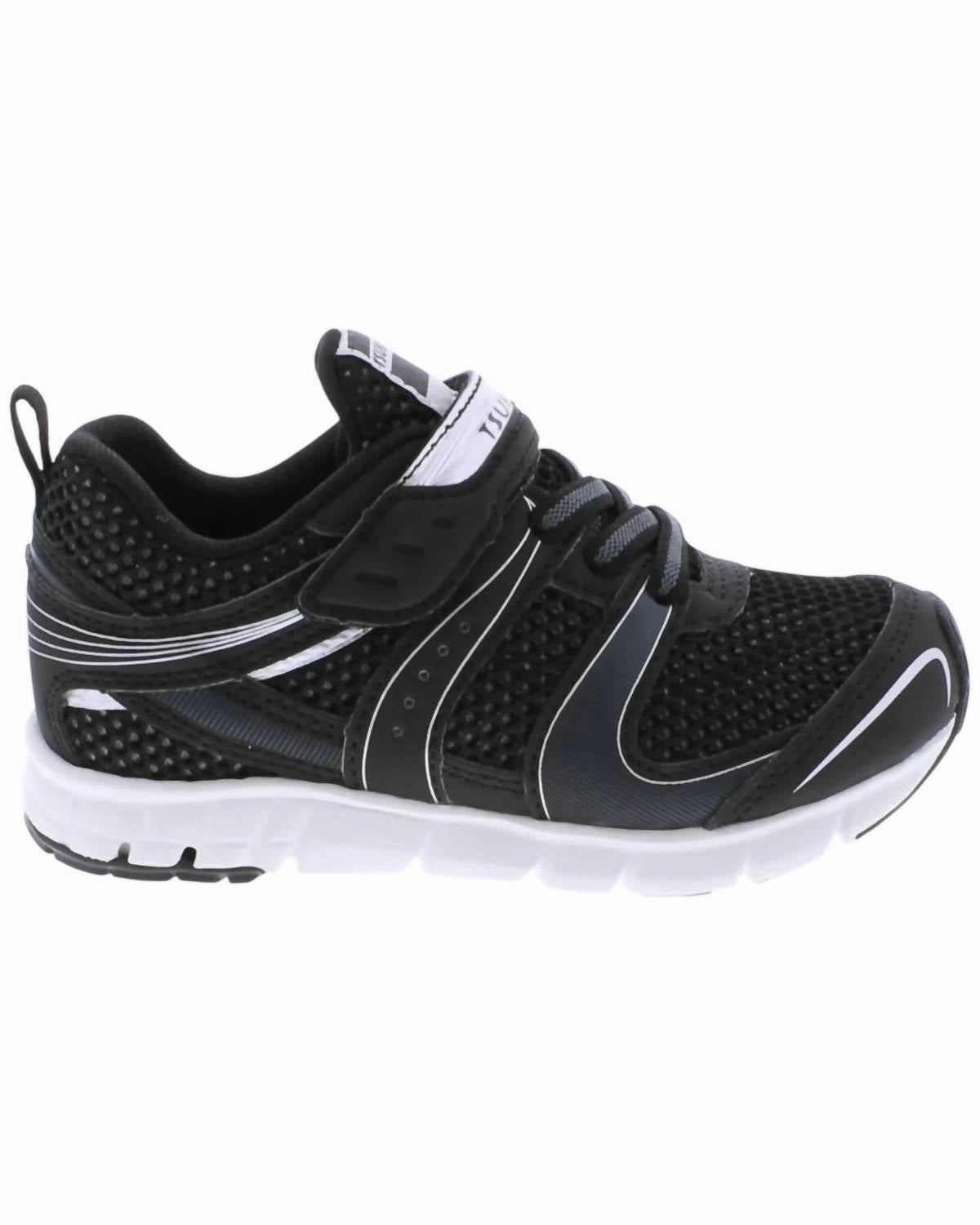 Boy's Velocity Sneakers In Black/silver