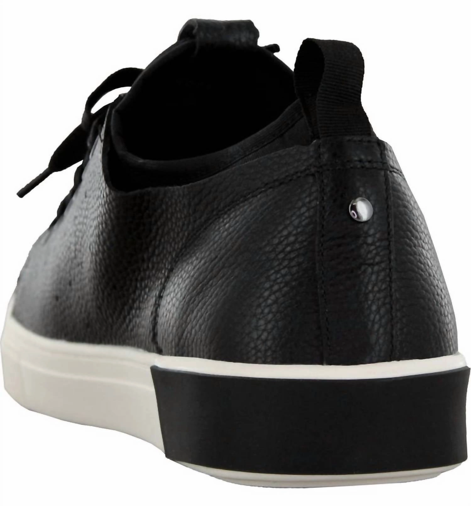 Boys' Leather Sneaker In Black