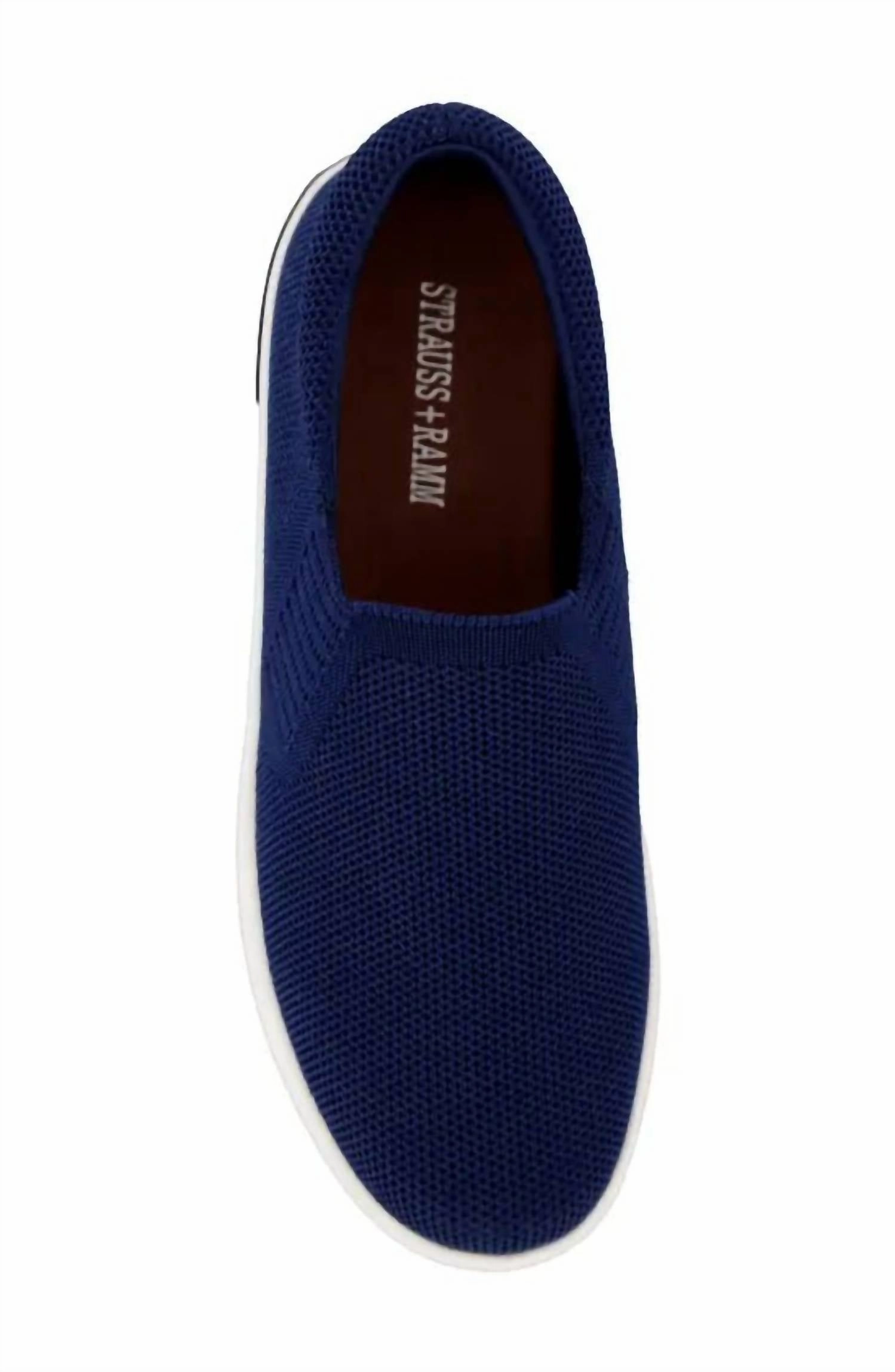 Boys Knit Slip Ons In Navy