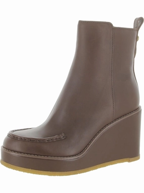 Brady Womens Faux Leather Zipper Wedge Boots Cheap Womens Boots for winter