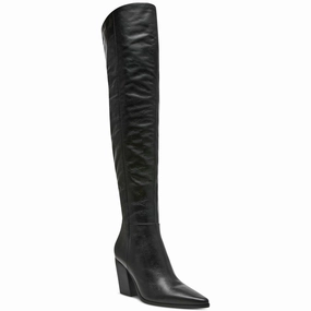Bramble Womens Block Heel Leather Over-The-Knee Boots Cheap Womens Boots for winter