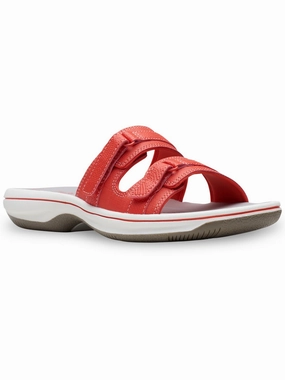 Breeze Piper Womens Faux Leather Slide Sandals Promo offer on Womens Sandals