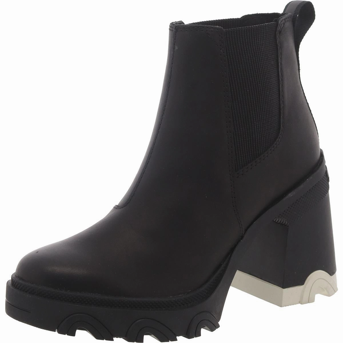 Brex Womens Leather Block Heel Chelsea Boots