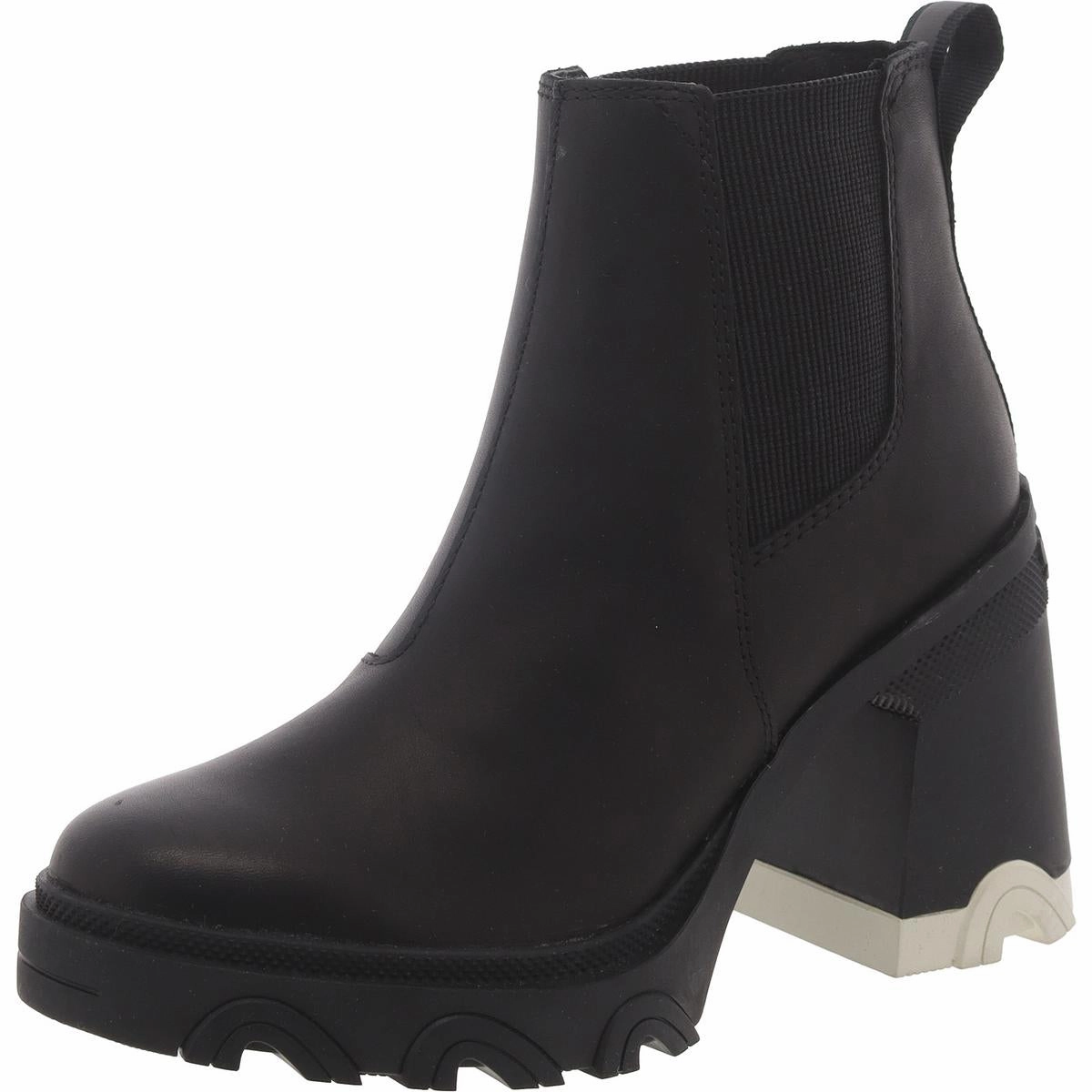 Brex Womens Leather Block Heel Chelsea Boots