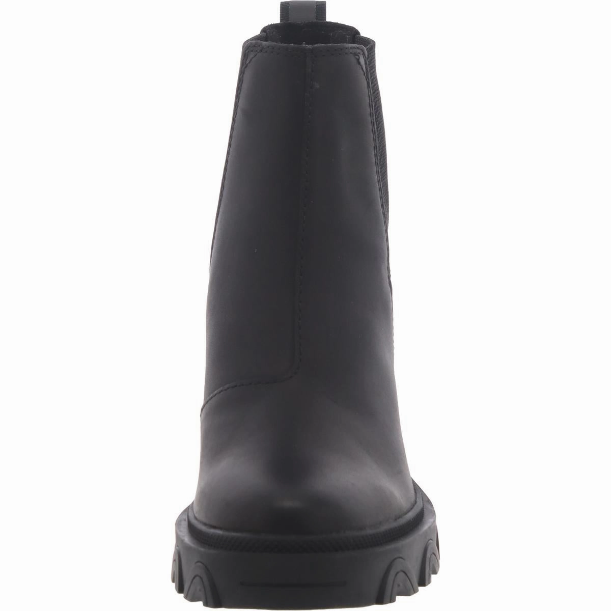 Brex Womens Leather Block Heel Chelsea Boots