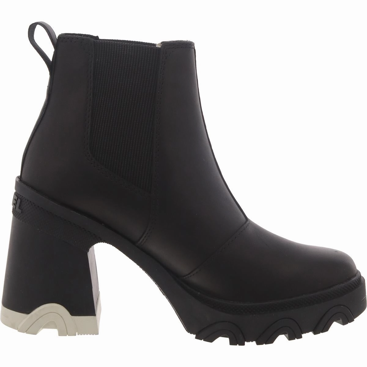 Brex Womens Leather Block Heel Chelsea Boots