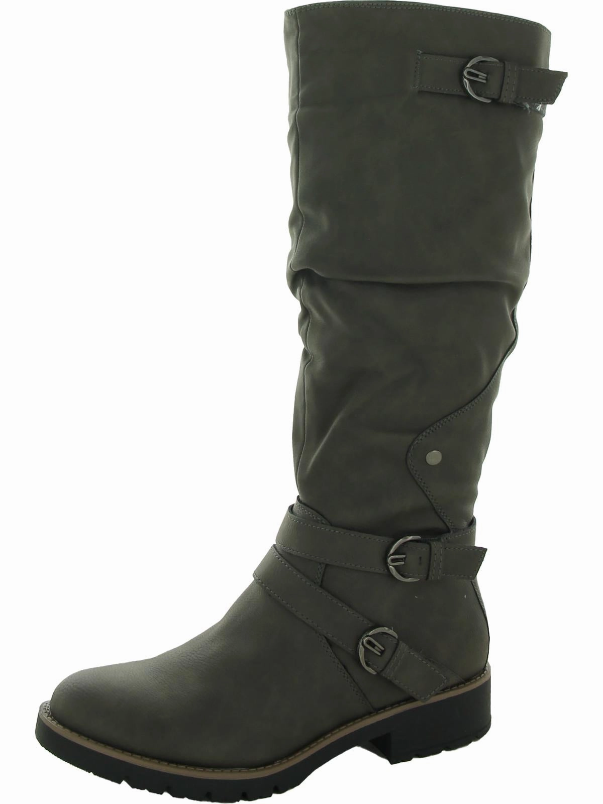 Brinley Womens Faux Leather Tall Knee-High Boots