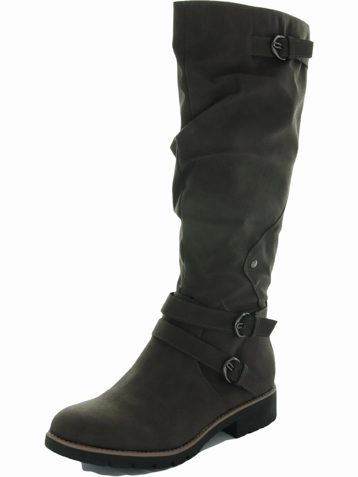 Brinley Womens Faux Leather Tall Knee-High Boots