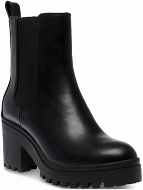 Brooklan Womens Faux Leather Lug Sole Chelsea Boots Womens Dress Boots for less