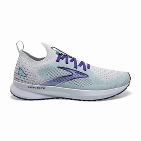 Brooks Levitate Stealthfit 5 120359-1B-127 Women White Navy Running Shoe EEE1511 Womens Sports Shoes clearance