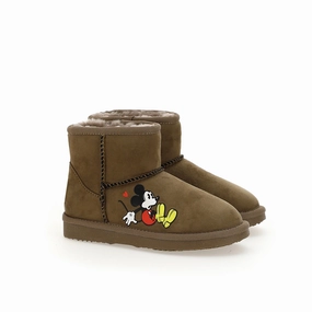 Brown Mickey Faux Fur Boots Discount Girls Shoes with deals