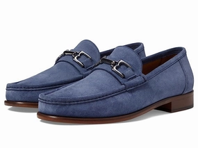 Bruno Magli Trieste Loafer Men's US 7 Light Blue Suede Slip-On Square Toe KHD830 Mens Athletic Shoes clearance sale