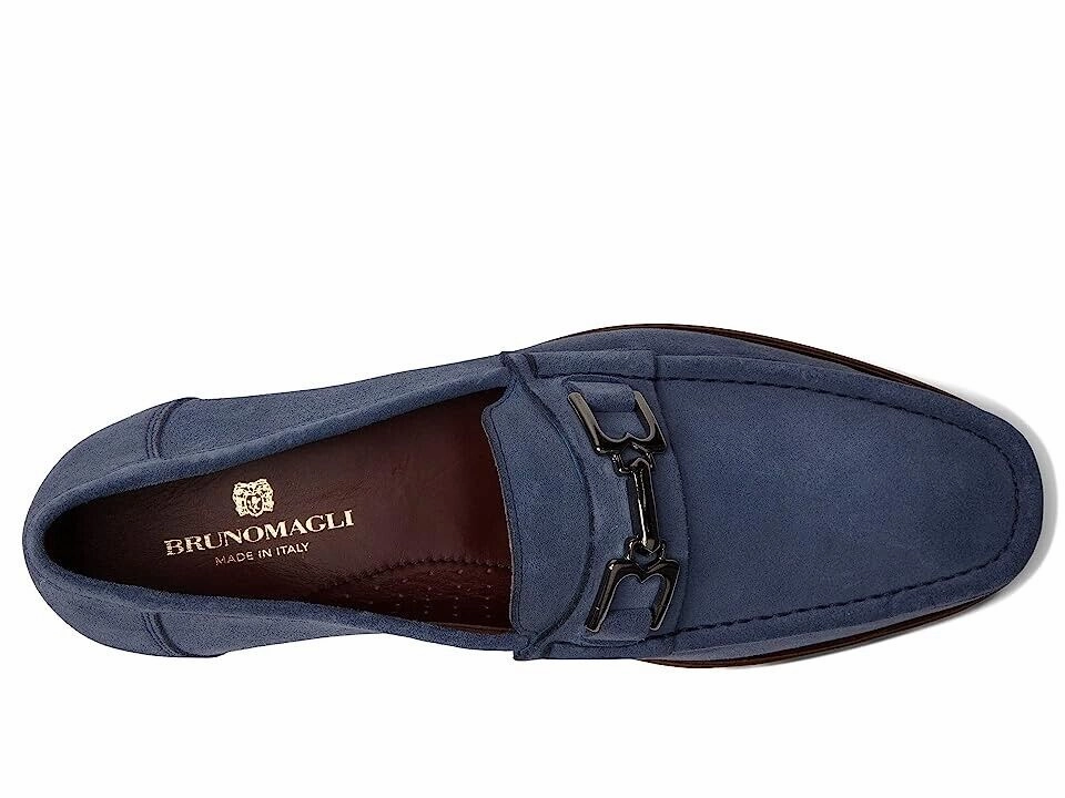 Bruno Magli Trieste Loafer Men's US 7 Light Blue Suede Slip-On Square Toe KHD830