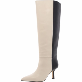 Bryn Womens Two Tone Leather Knee-High Boots Womens Boots clearance deals