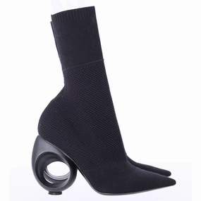 Burberry Kimberley Pointed Toe Ankle Boots in Black Knit Stretch Fabric High-quality Womens Boots discount