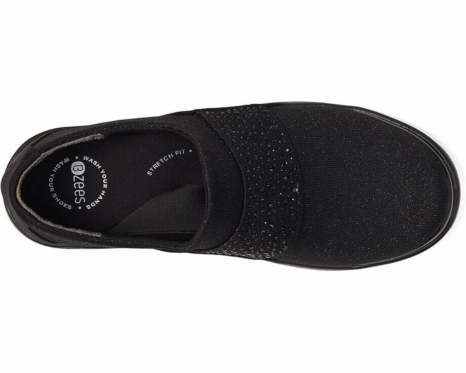 Bzees Pizazz I3430F1-001 Women's US 7 Black Rhinestone Slip-On Shoes ZPO1885