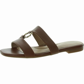 Caitlynn Womens Embellished Faux Leather Slide Sandals Womens Beach Sandals special deal