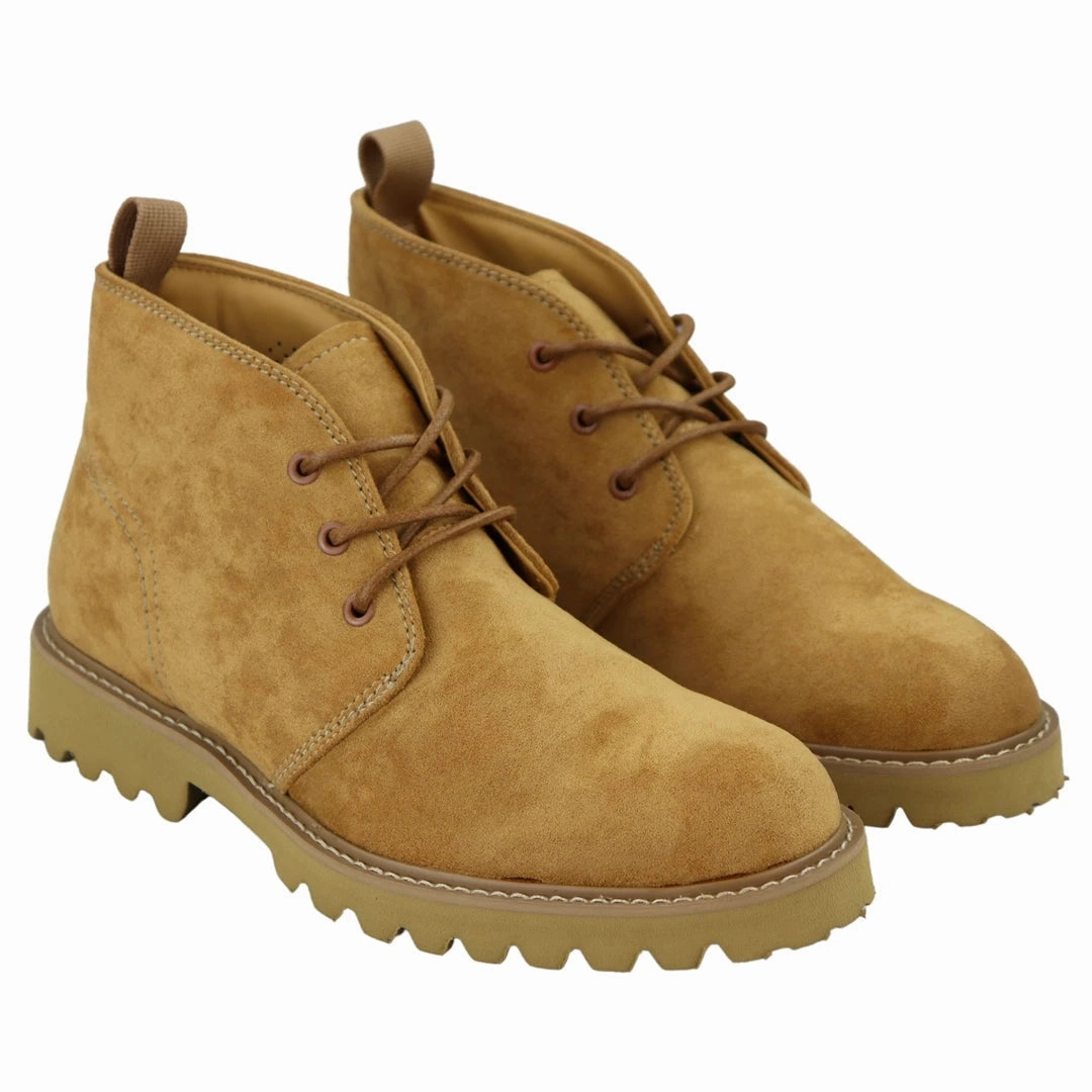 Camel Casual Hiking Boots Jeans Laced Ankle Suede Chukka