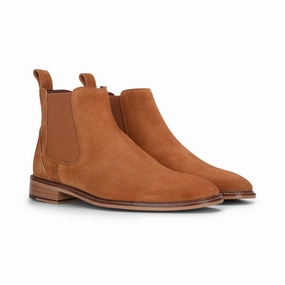Camel Suede Leather Slip On Chelsea Ankle Boots Sale on Mens Chukka Footwear