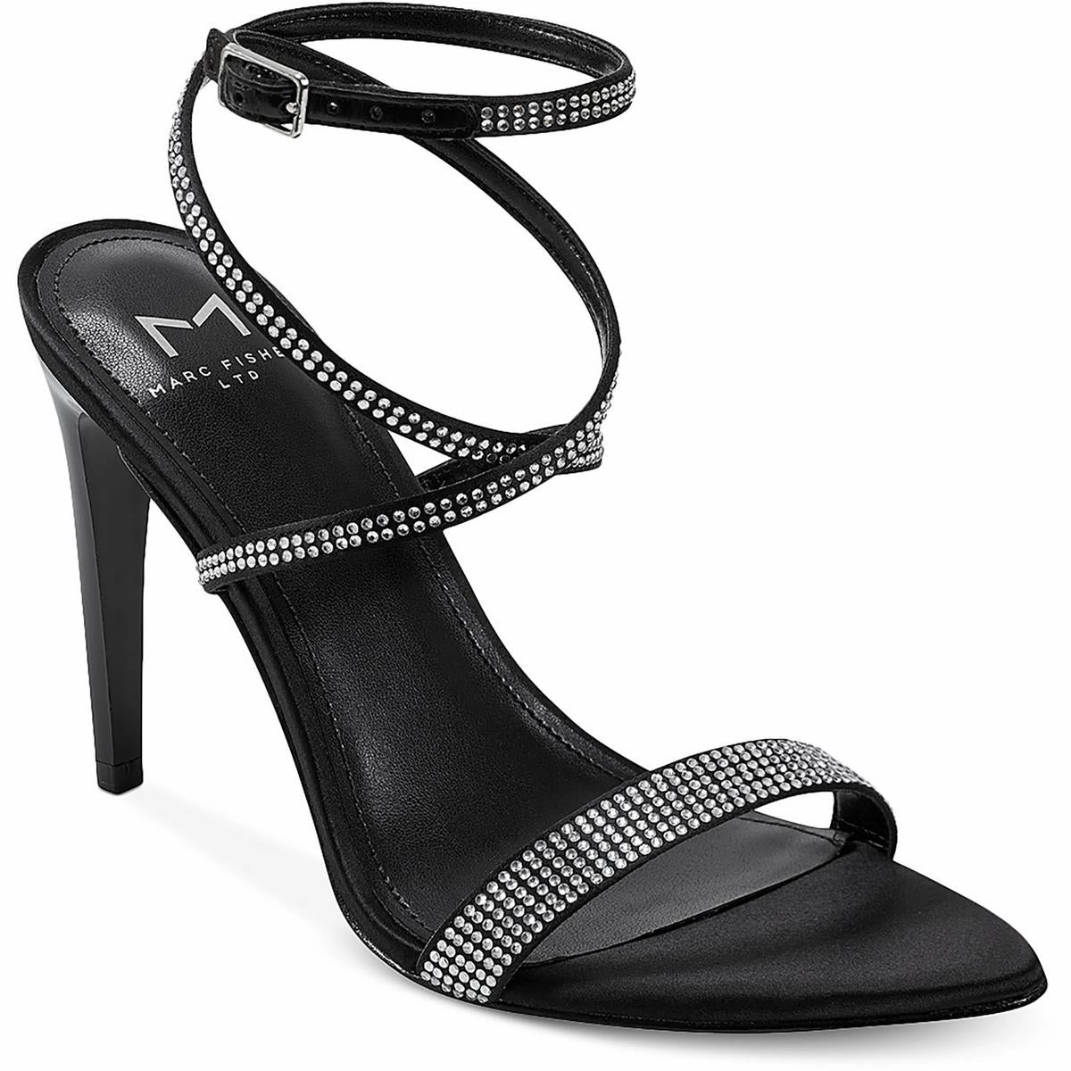 Cammile Womens Embellished Ankle Strap Heels