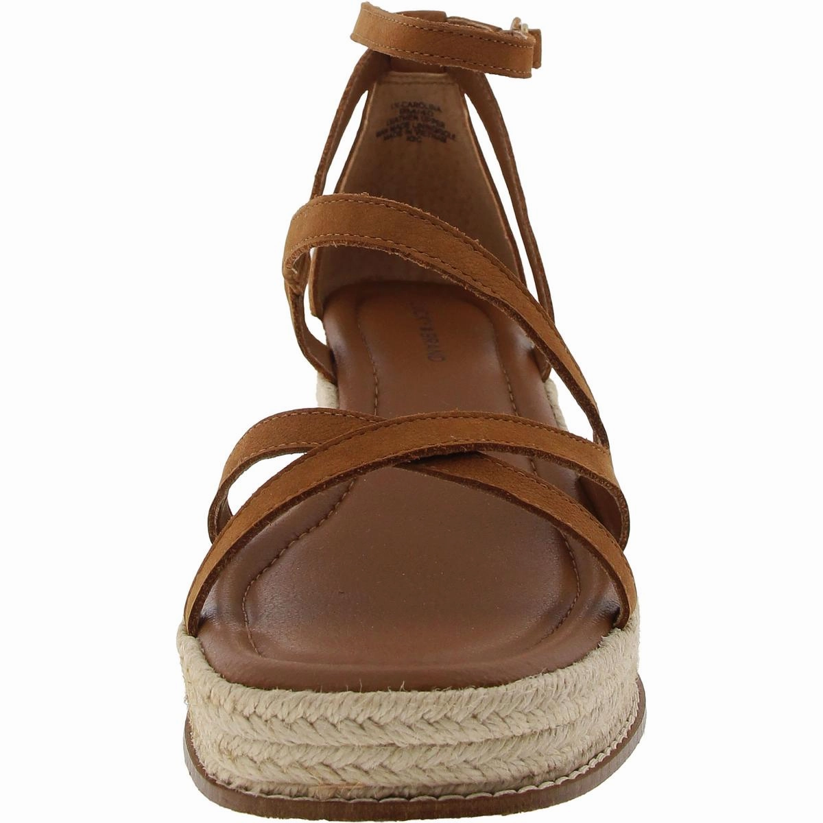 Carolina Womens Solid Faux Leather Wedge Sandals