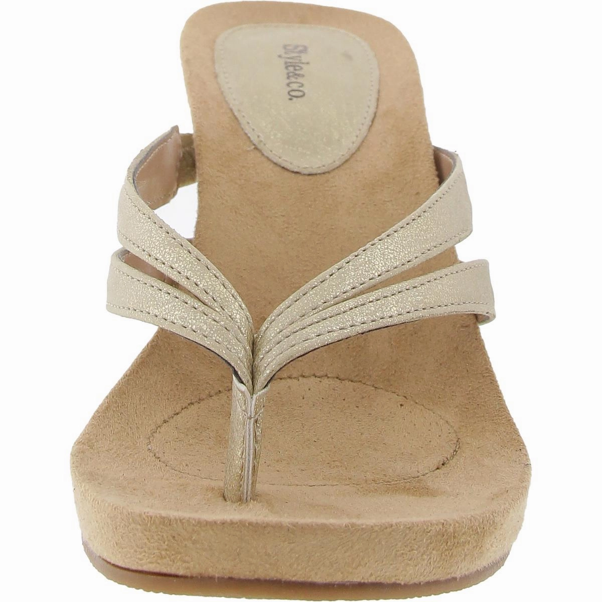 CASSIEE Womens Open Back Manmade Wedge Sandals