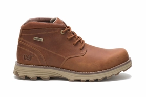 Caterpillar Men's Elude Waterproof Brown Leather Work Boots Mens Chukka Boots outlet deals