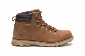 Caterpillar Mens Sire Waterproof Brown Sugar Leather CAT Work Boots Mens Chukka Boots outlet deals