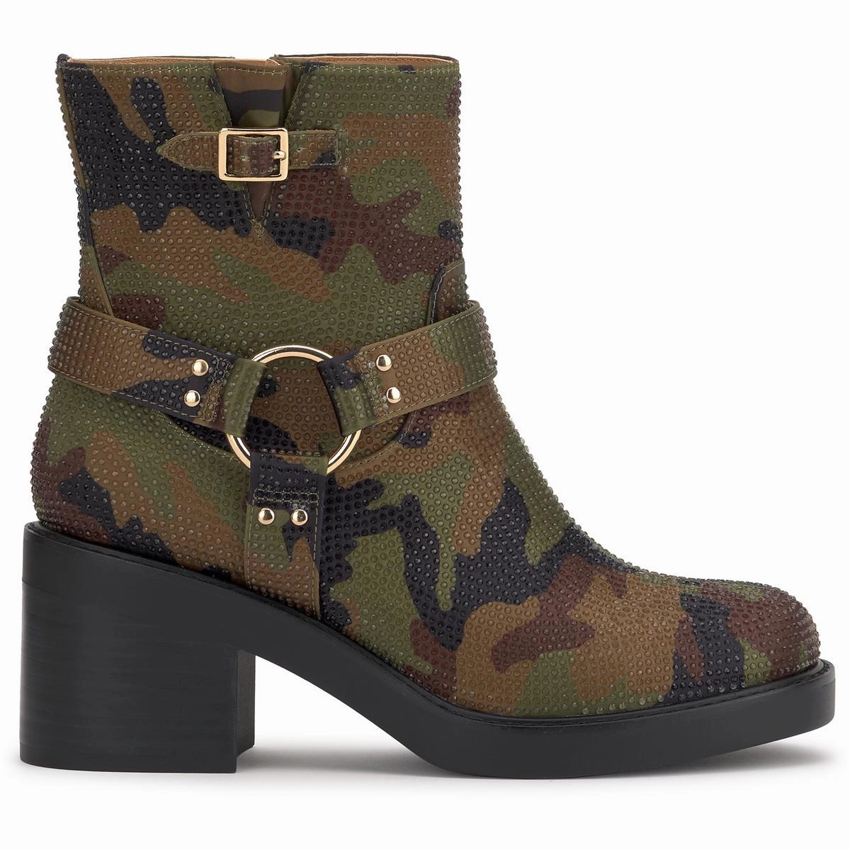 Ceridwen Womens Satin Block Heel Ankle Boots