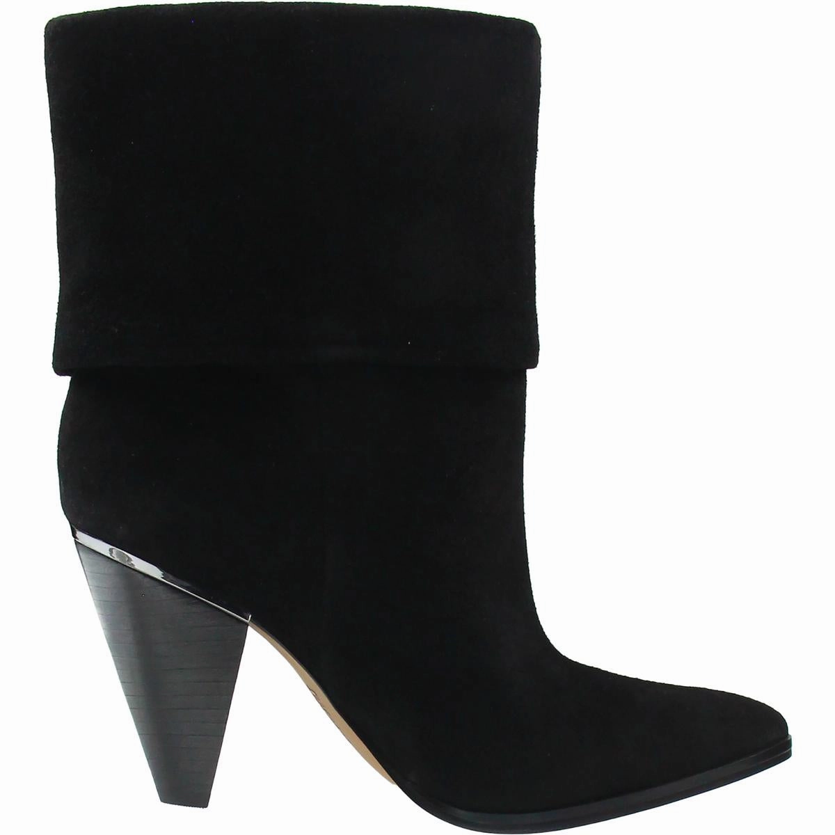 Cerise Womens Block Heel Faux Suede Ankle Boots
