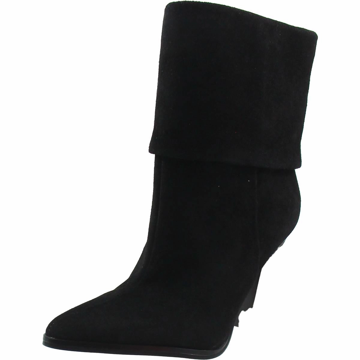 Cerise Womens Block Heel Faux Suede Ankle Boots