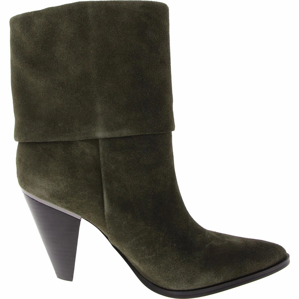 Cerise Womens Block Heel Faux Suede Ankle Boots