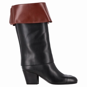 Chanel CC Foldover Mid-Calf Boots in Black Leather Promo on Womens Fashionable Boots