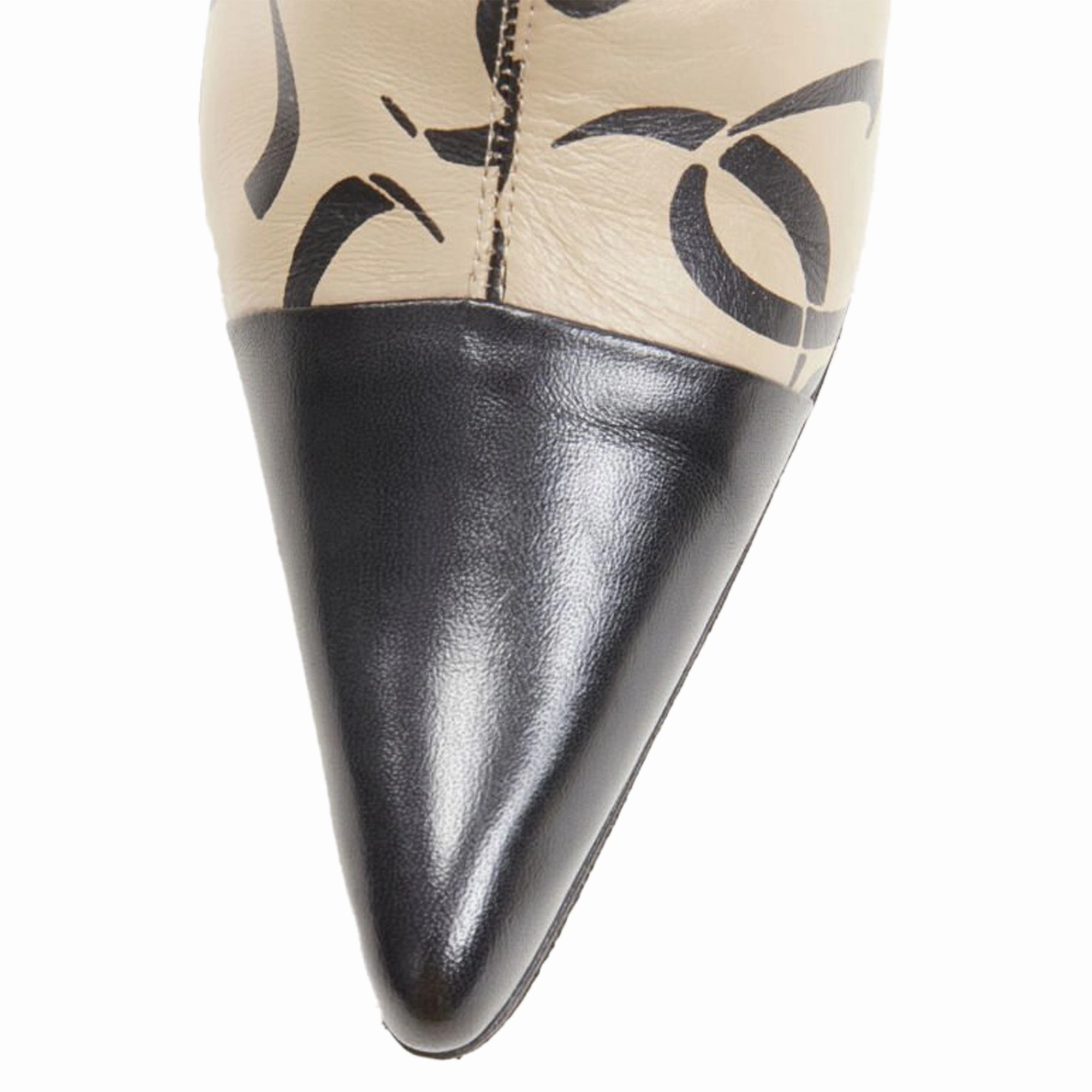 Chanel marked CC logo toe cap ankle bootie